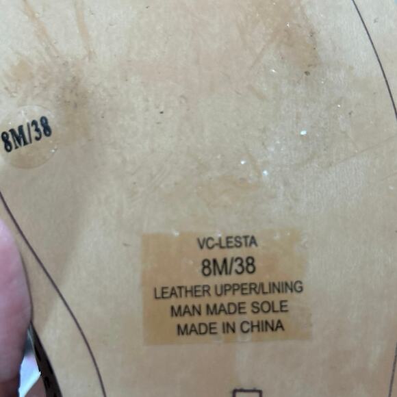 Vince Camuto Lesta Tan Perforated Leather Lace Up Studded Oxford Loafer Size 8 - Picture 12 of 12